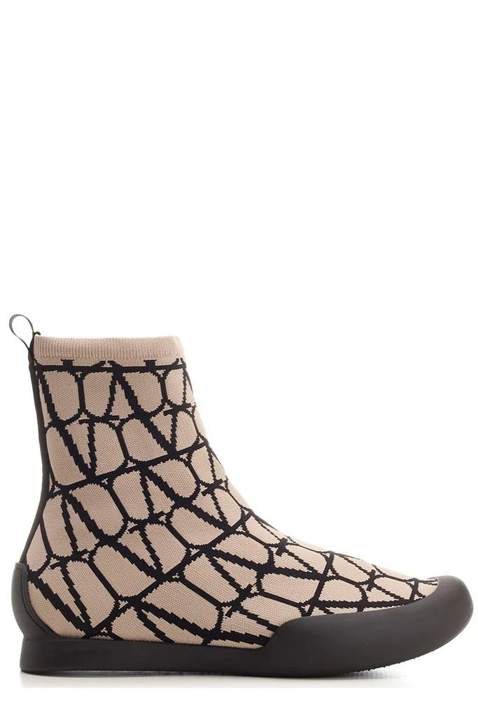 Valentino Valentino Toile Iconographe Round Toe Sock Boots 1