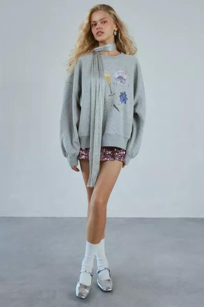 Kimchi Blue Kimchi Blue Tasha Party Icon Graphic Crew Neck Pullover