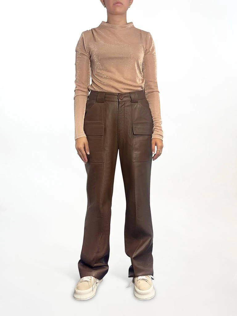 Muubaa Lucy straight leg cargo leather trousers 3