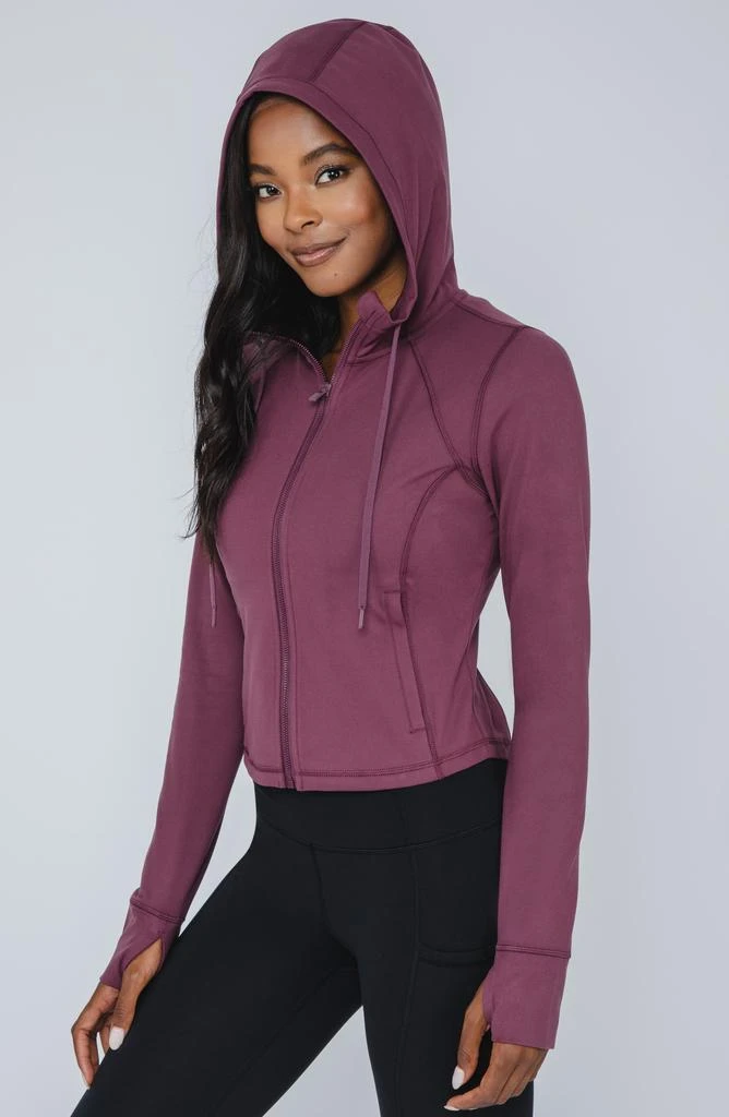 90 DEGREE BY REFLEX Cropped Zip Up Hooded Jacket 5
