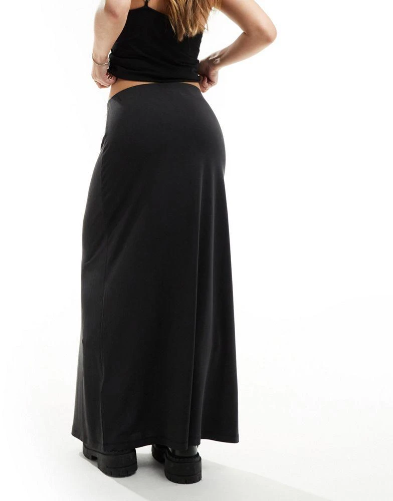 Weekday Weekday Signe drape midi skirt in black 2