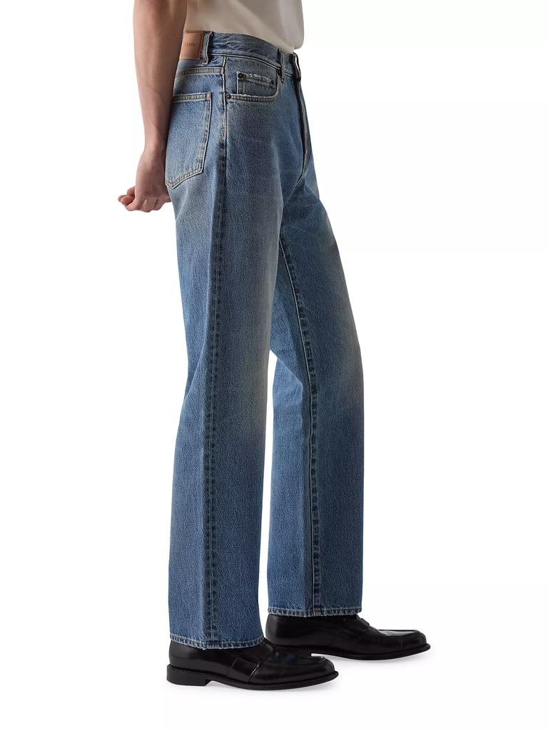 BLK DNM Washed-Denim Mid-Rise Straight-Leg Jeans