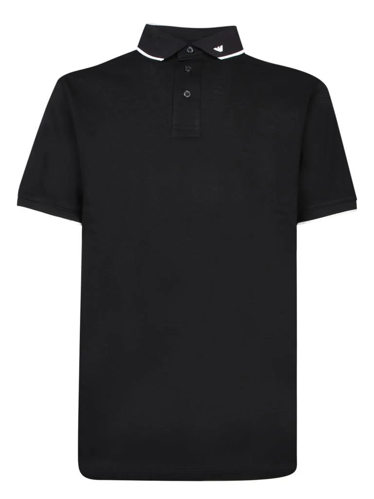 Emporio Armani Black Cotton Polo Shirt 1