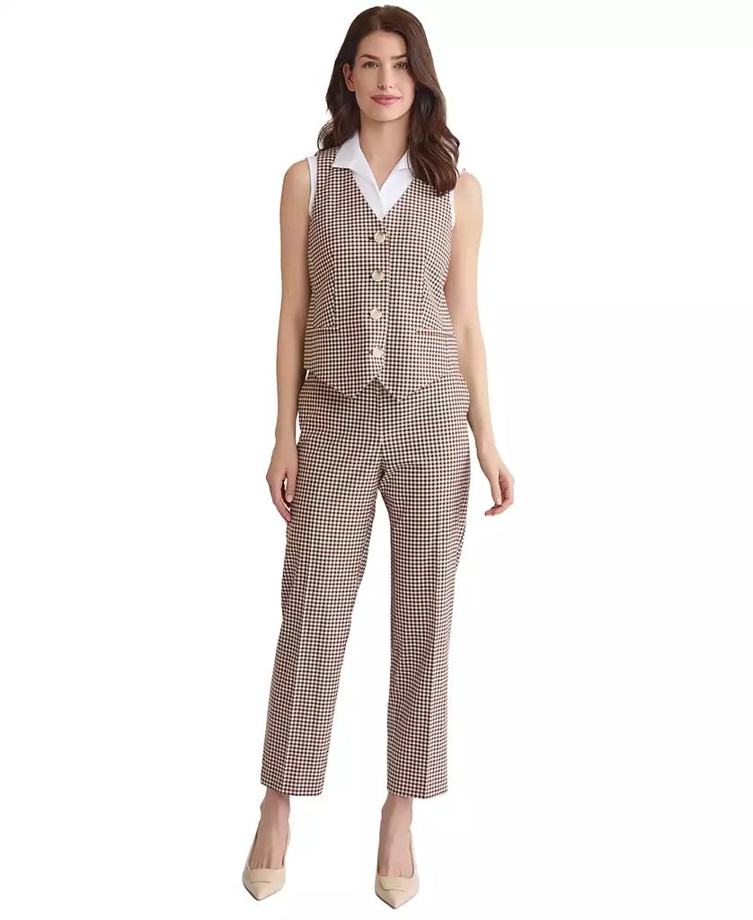 JONES NEW YORK Women's Check-Print Button-Front Vest 5