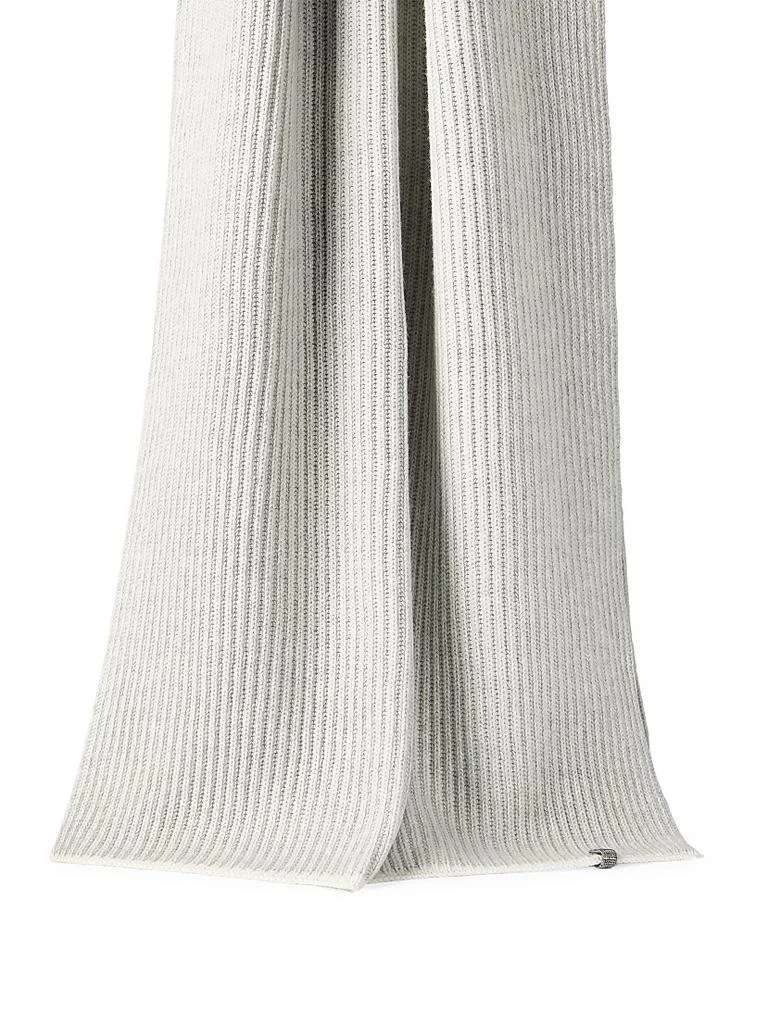 Brunello Cucinelli Cashmere English Rib Knit Scarf with Monili 3