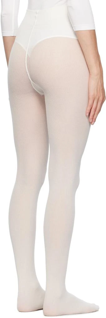 Wolford White Mary Cotton Rib Tights 3