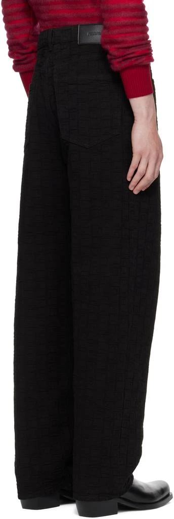 Salvatore Ferragamo Black Monogram Five-Pocket Jeans 3