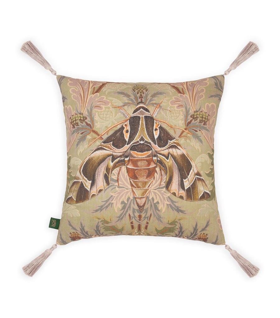 House of Hackney Medium Aquifolia Moth Tassel Cushion (45cm x 45cm)