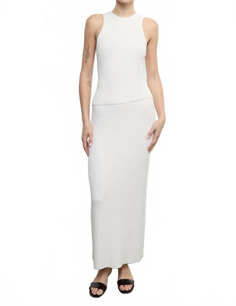 Enza Costa Boucle Knit Maxi Skirt In White