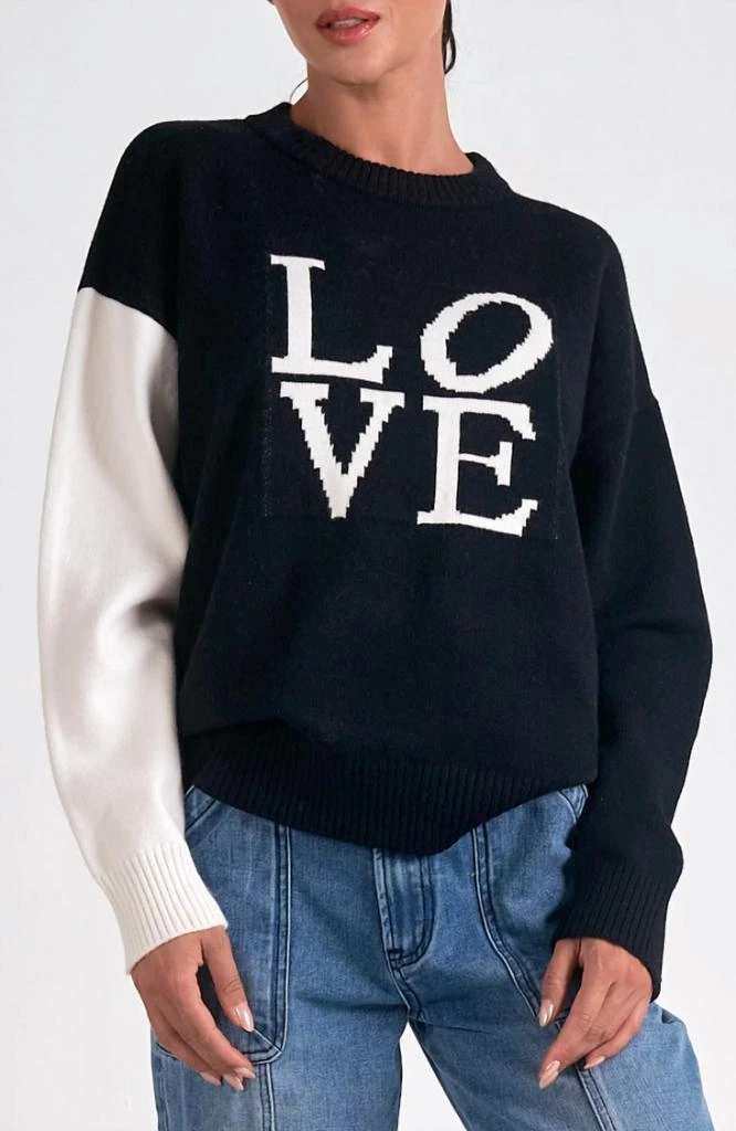 Elan Elan - "love" Color Block Sweater 3