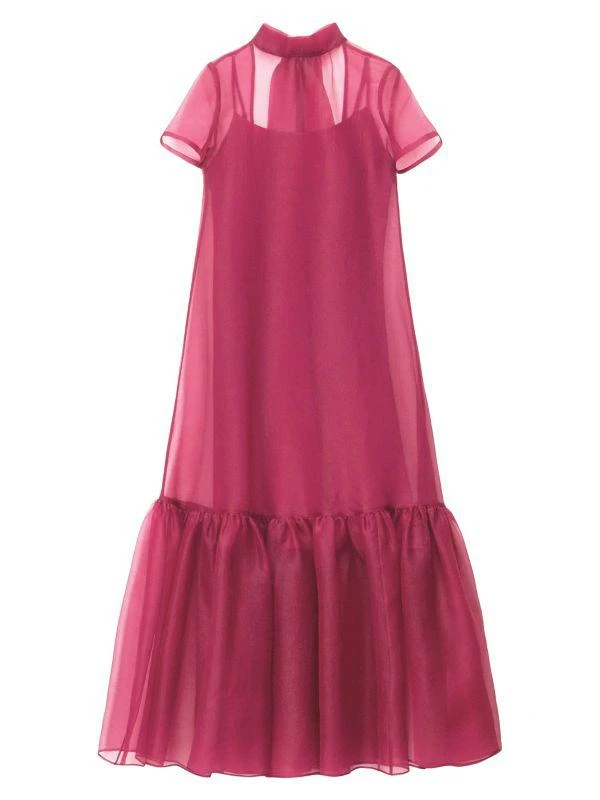 Staud Calluna High-Neck Organza Gown 5