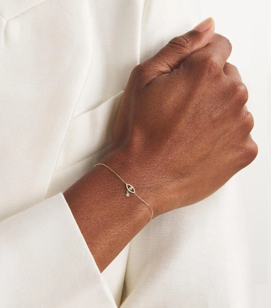 Persée Yellow Gold and Diamond Pavé Evil Eye Bracelet 2