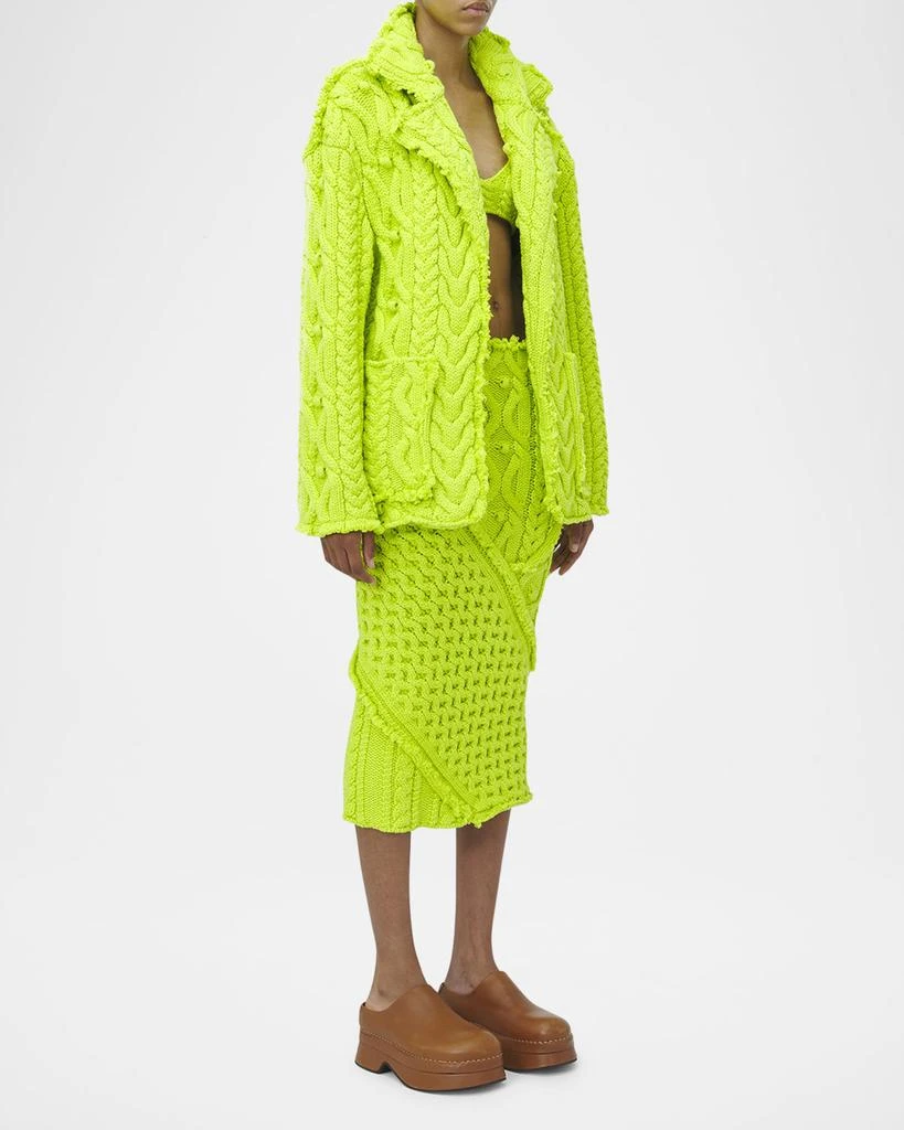 Alexander McQueen Oversized Cable-Knit Wool-Cashmere Cardigan 3