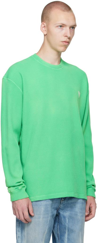 GUESS USA Green Waffle Long Sleeve T-Shirt