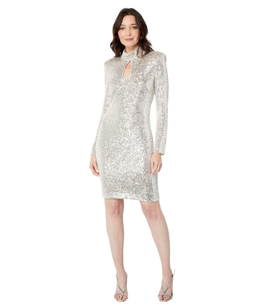 Vince Camuto Sequin Cocktail Dress with Keyhole