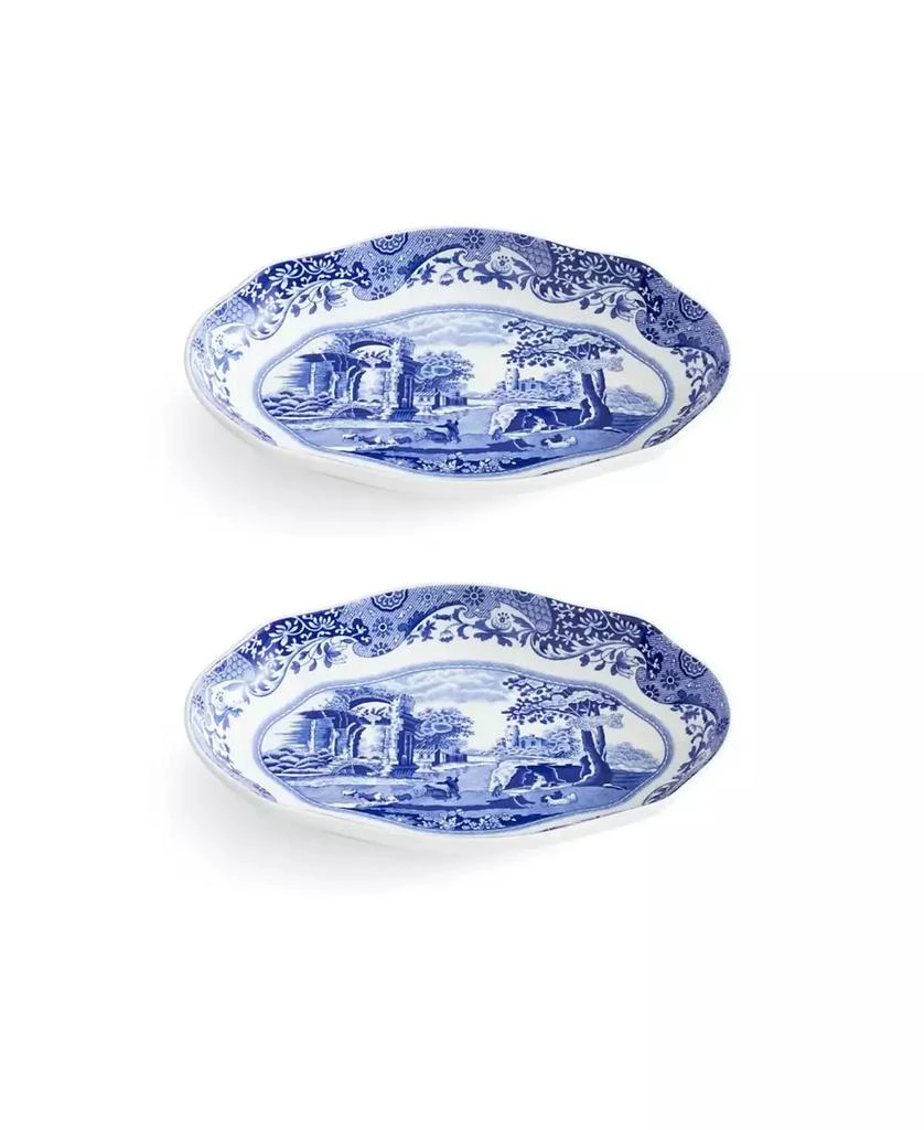 Spode Blue Italian Pickle Dishes, Set of 2