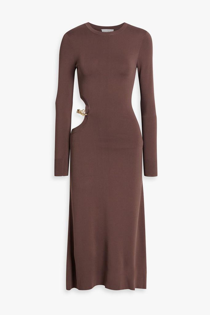 REBECCA VALLANCE Jayde chain-embellished cutout knitted midi dress