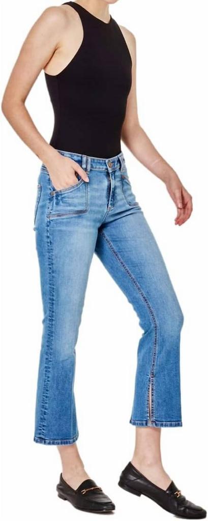Lola Hats Lola Hats - Lola Mid Rise Bootcut Flare Split Denim