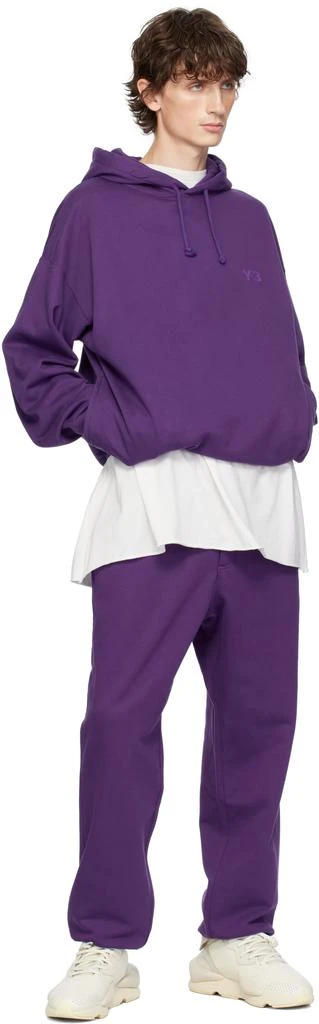 Y-3 Purple Front Logo Hoodie 4