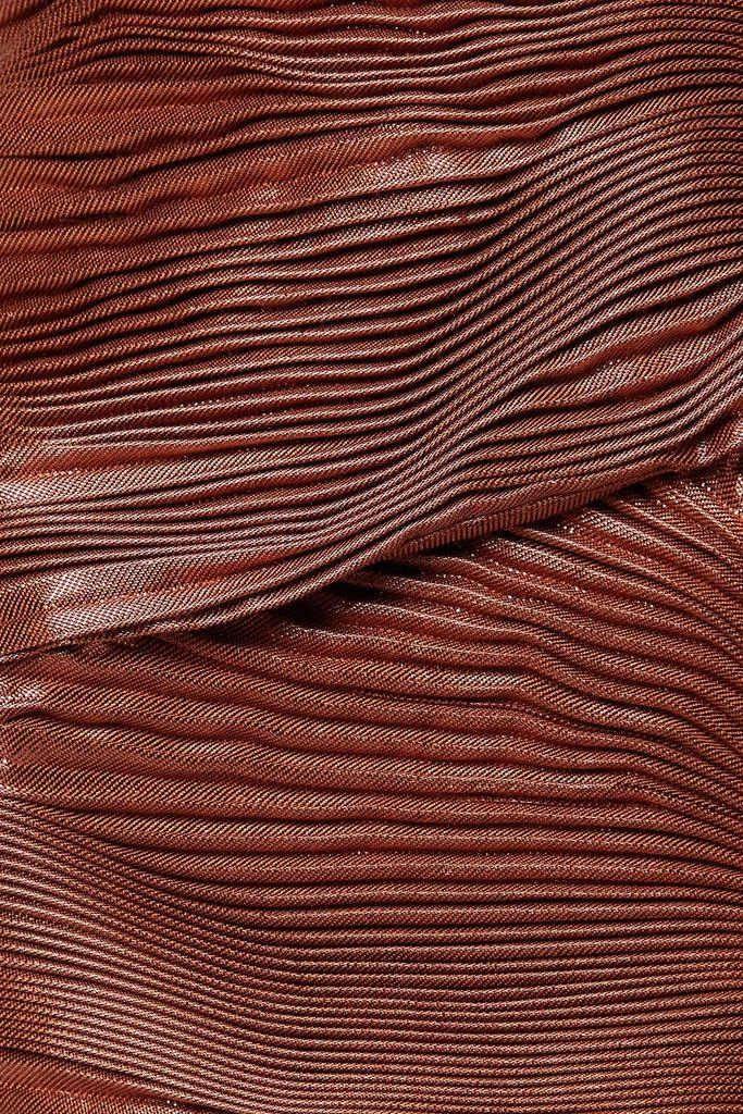 Altuzarra Justin cutout plissé-lamé halterneck top 4