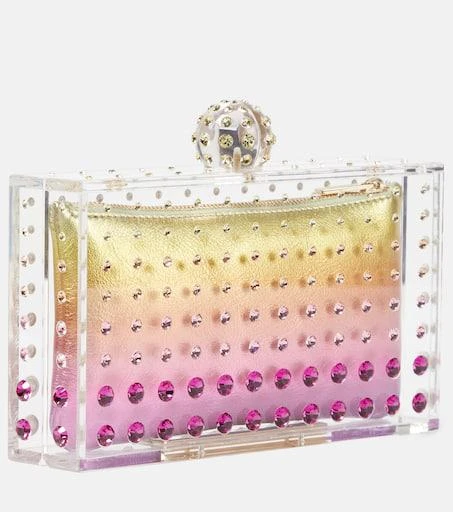 Aquazzura Tequila crystal-embellished clutch 4