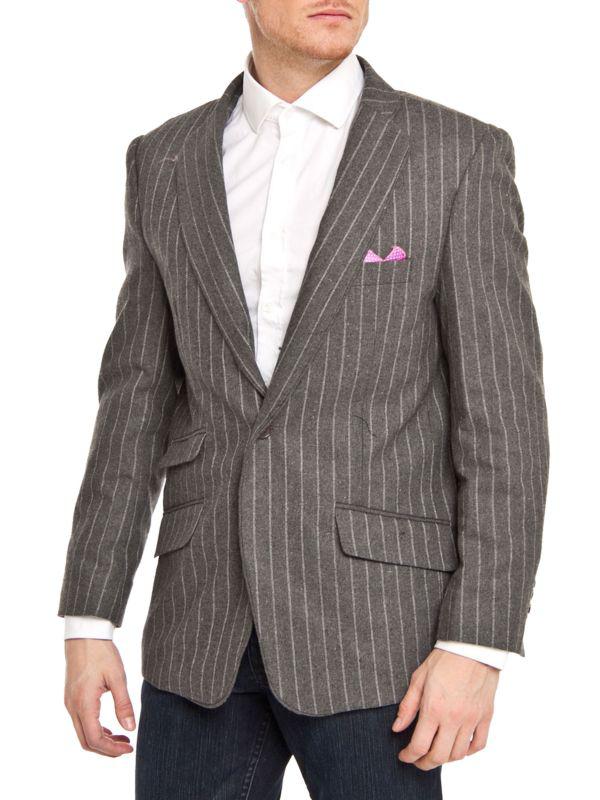 Elie Balleh Slim Modern Fit Pinstripe Blazer