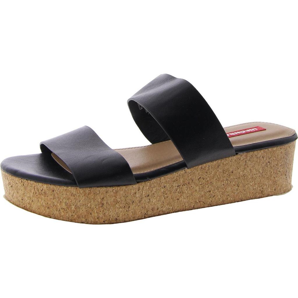UNIONBAY ZOZO Womens Faux Leather Slip On Slide Sandals