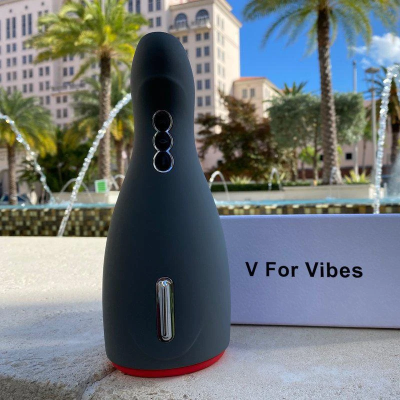 V For Vibes Heated Male Masturbator Mars Gray And Red 2
