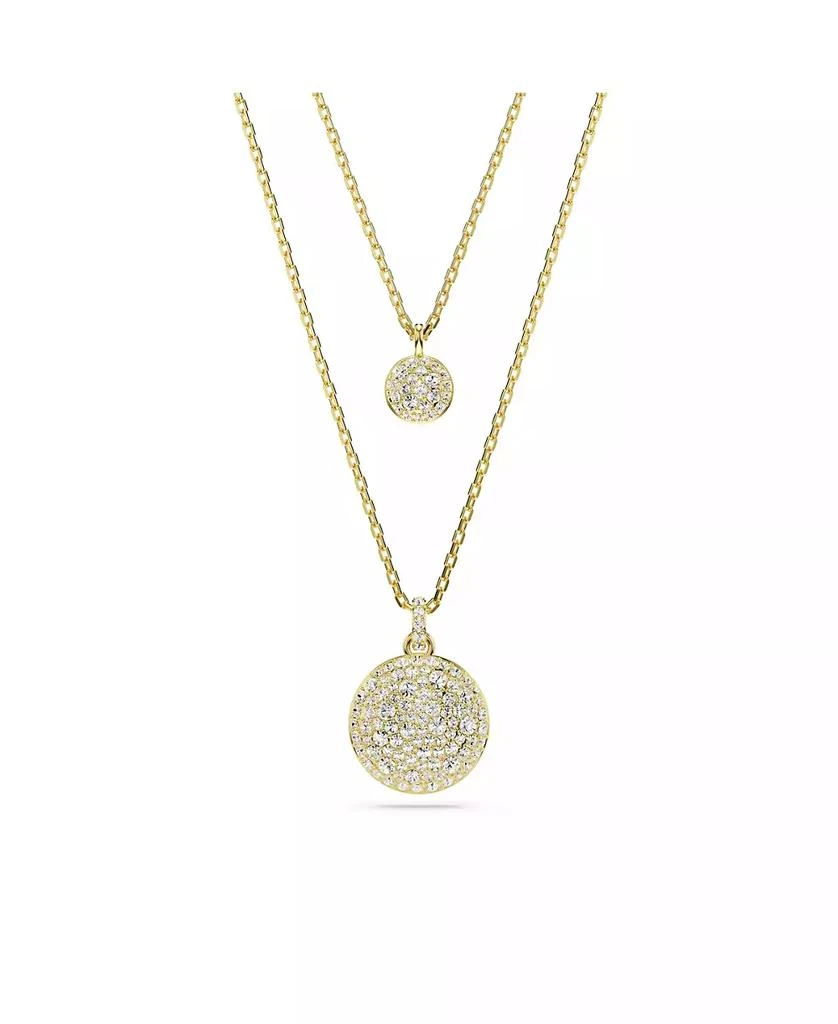 Swarovski White, Rhodium Plated or Rose-Gold Tone or Gold-Tone Meteora Layered Pendant Necklace 1