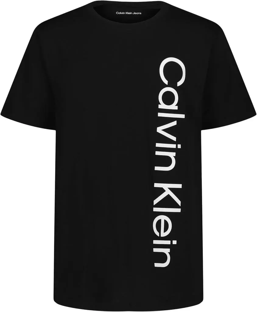 Calvin Klein Boys' Short Sleeve Graphic Crew Neck T-Shirt, Comfortable, Relaxed Fit