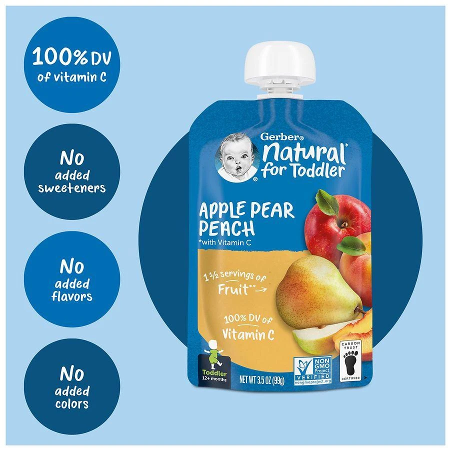 Gerber Toddler Foods Pouch Apple Pear Peach 5
