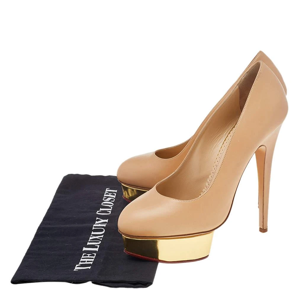 Charlotte Olympia Charlotte Olympia Beige Leather Dolly Platform Pumps Size 40 8