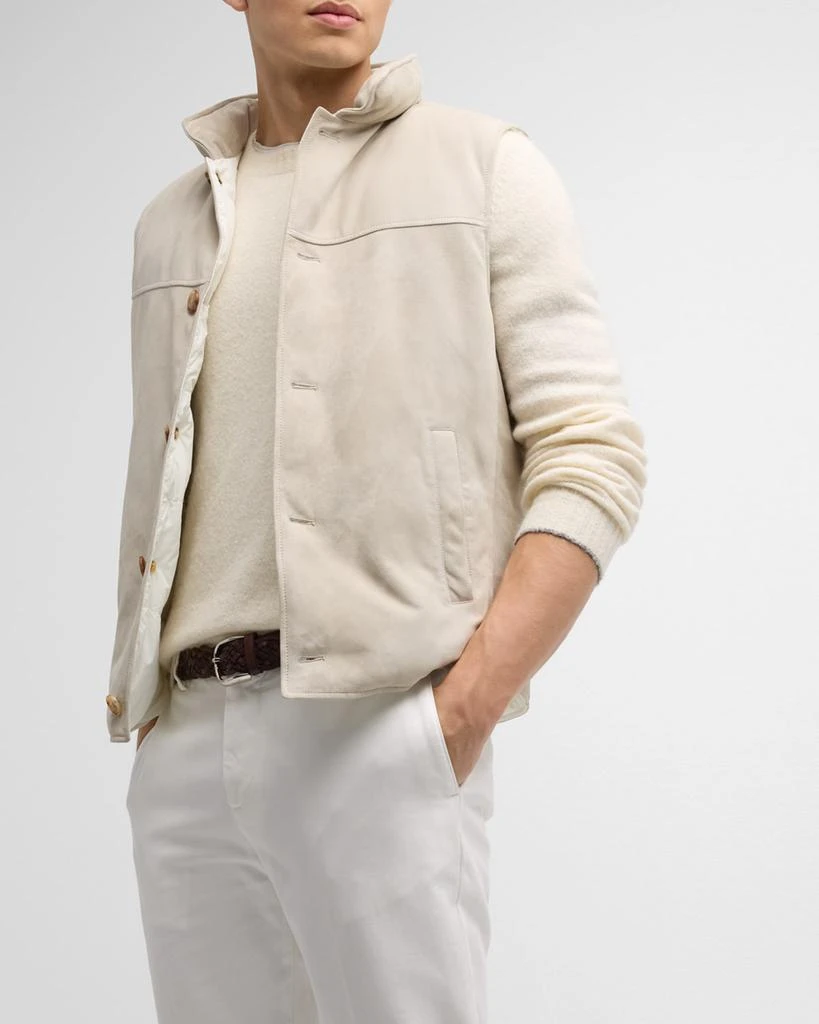 Brunello Cucinelli Men's Padded Down Suede Vest 5