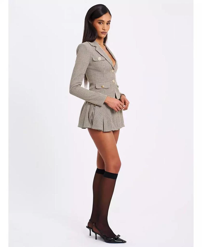 Miss Circle Women's Oakley Brown Plaid Preppy Style Blazer Jacket 5