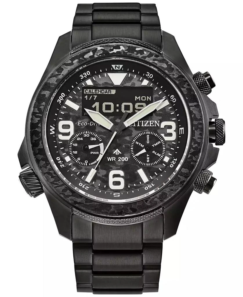 Citizen Eco-Drive Men's Chronograph Promaster Land Gray-Tone Stainless Steel Bracelet Watch 44mm 1