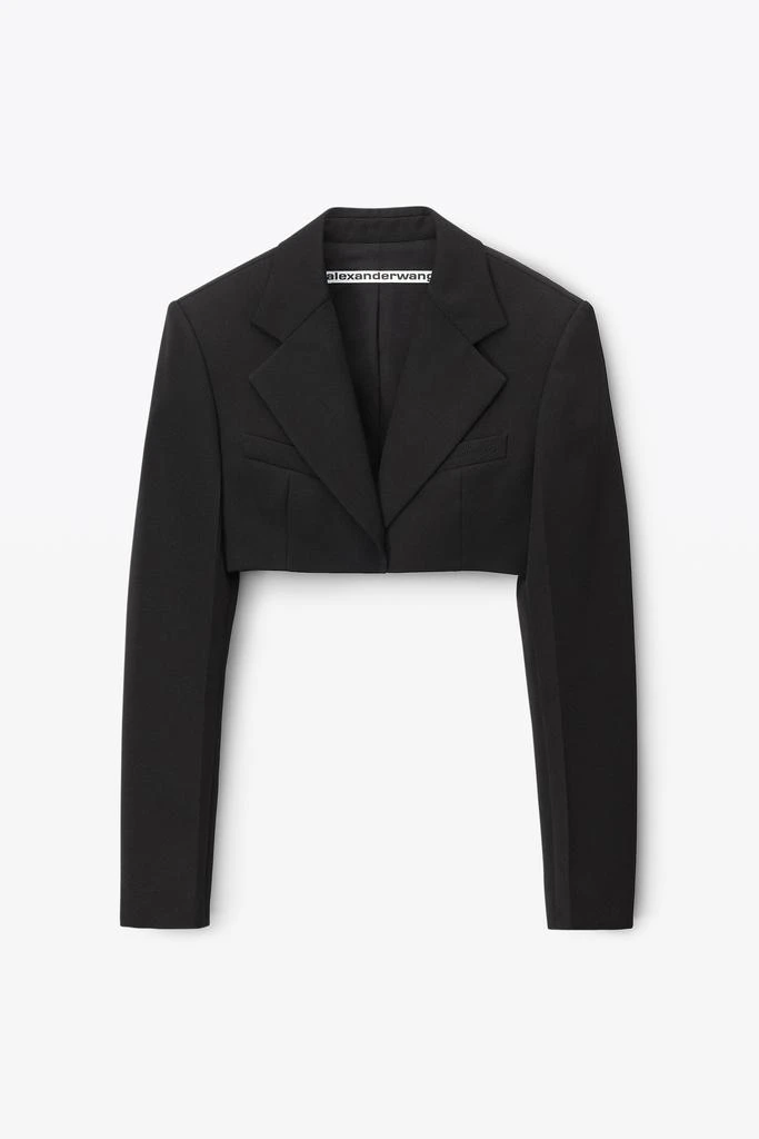 Alexander Wang cropped tuxedo blazer in wool tailoring 2