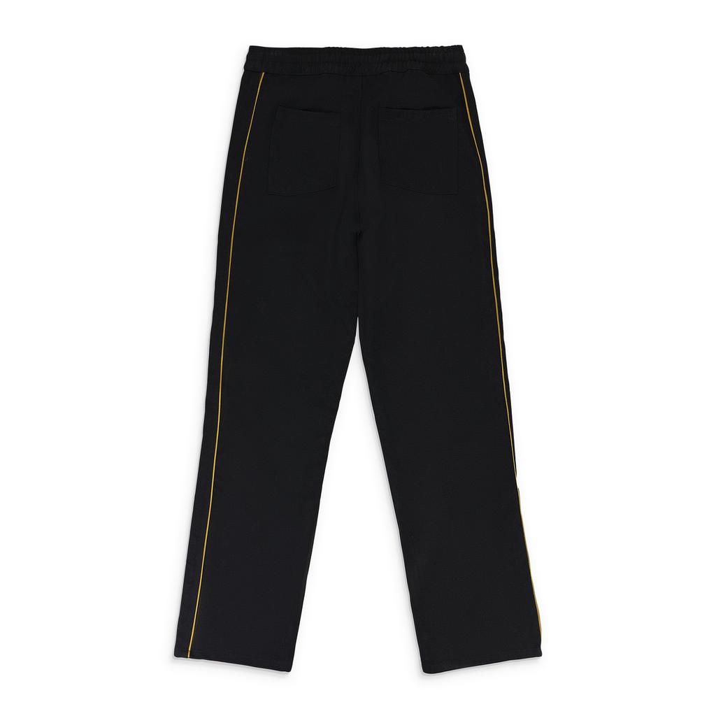Rhude BLACK PIPED TWILL TRACK PANTS