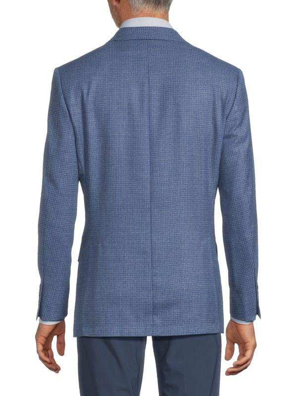 Hart Schaffner Marx ​Mini Check Wool Two-Button Notch Lapel Blazer