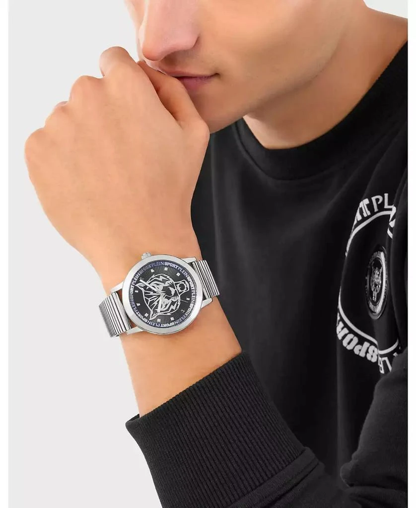 Plein Sport Men's Iron Tiger 3 Hand Quartz Stainless Steel Bracelet 44mm 5