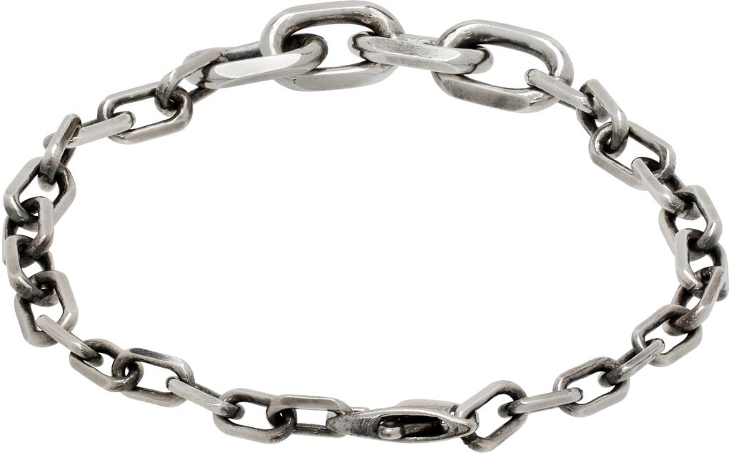 Title of Work Silver Descending Elongated Cable Link Bracelet