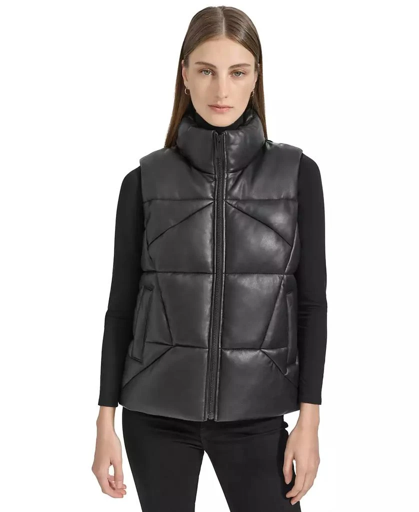 Marc New York by Andrew Marc Women's Faux-Leather Puffer Vest 1