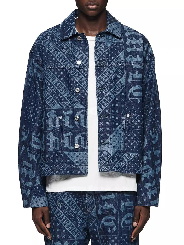 Purple Brand Flag Logo Denim Chore Jacket 1