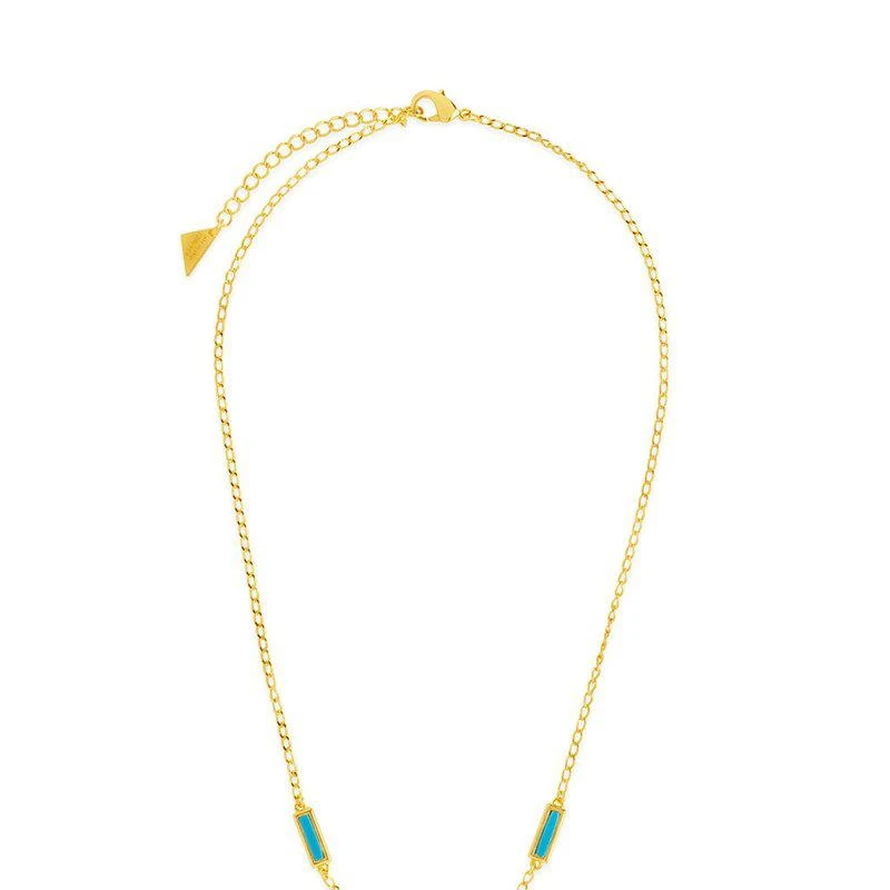 Sterling Forever Pavati Gemstone Station Necklace STYLE: OPAL 2