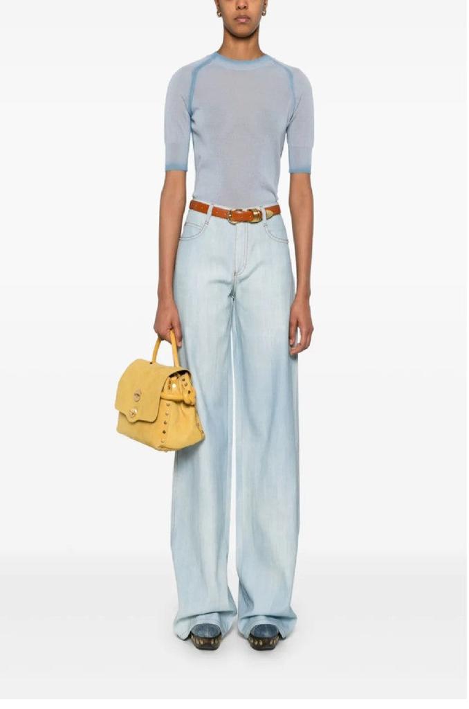 ERMANNO High-Waist Wide-Leg Denim Jeans
