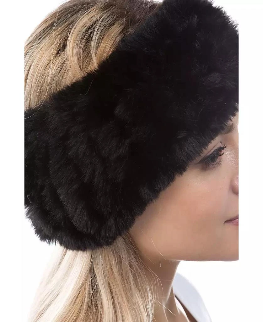 MARCUS ADLER Women's Plush Faux Fur Stretch Headband 2
