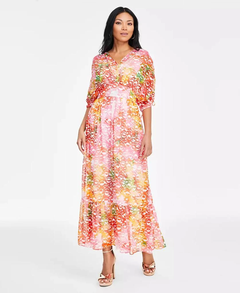 INC International Women's Drawstring-Sleeve Maxi Dress, Exclusively at Macy's 1