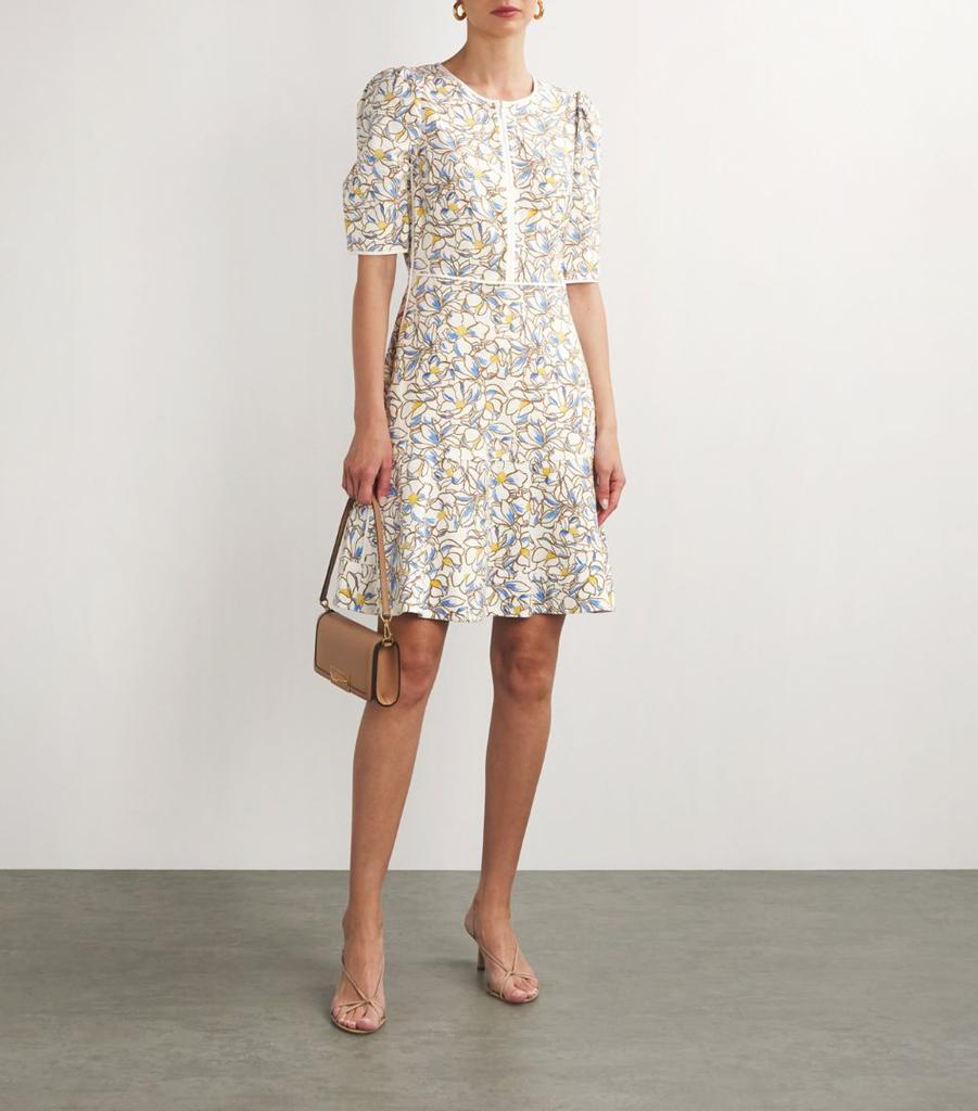 ME+EM Floral Jacquard Fit-And-Flare Dress