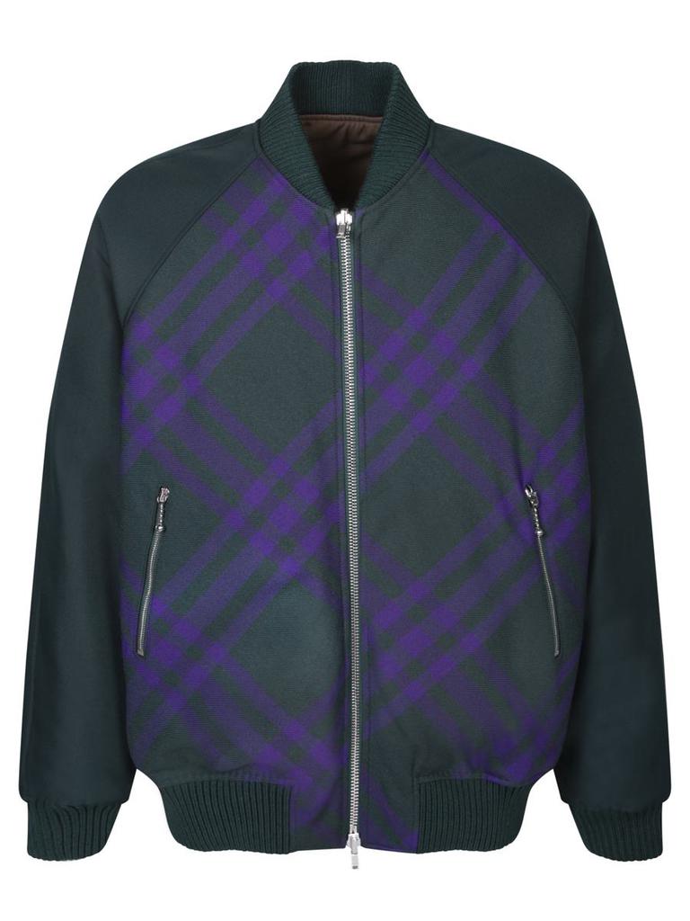 【美品】Burberry bomber jacket ウールジャケット 短丈 BURBERRY Mens Leather-Trim Wool-Blend Bomber Jacket, 50