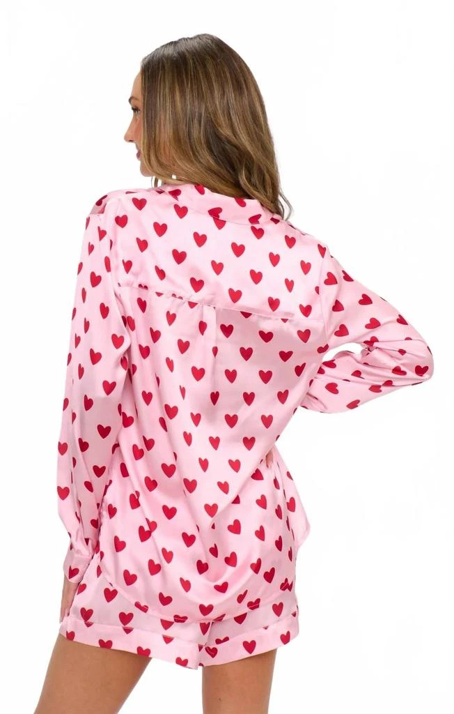 Show Me Your Mumu Early Riser Pajama Set In Pink Queen Of Hearts 2