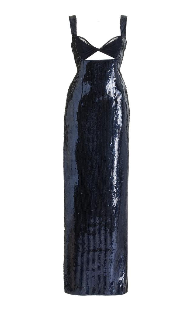 Galvan Galvan - Sequined Cutout Maxi Dress - Blue - FR 40 - Moda Operandi